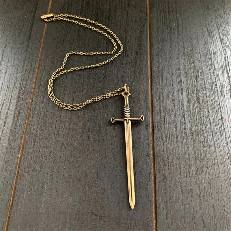Sword Necklace Highlander Pendant Long Charm Katana Fantasy Warrior Creative Jewelry Blade Fashion Men Women Gift Gothic 2021 Ne