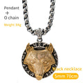 Viking wolf Knot Fenrir  necklace for men  nordic wolf stainless steel pendant