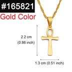 Ankh Cross Egyptian Pendant Necklace — Two-Tone Stainless Steel