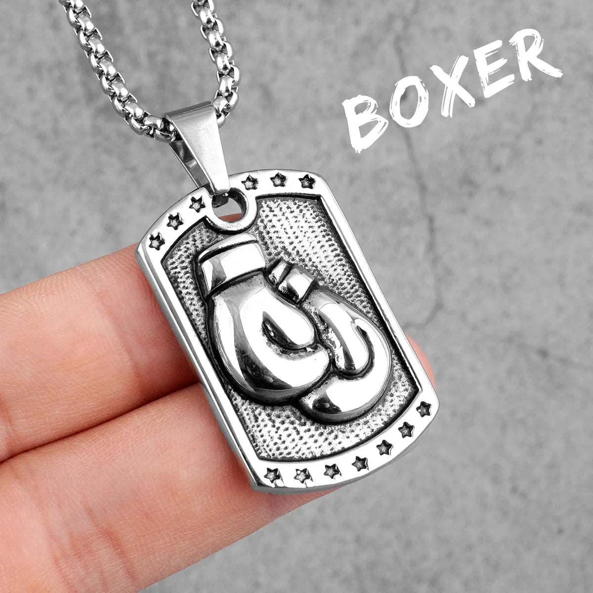 Fitness Gym Bodybuilding Boxing Gloves Stainless Steel Men Necklaces Pendants Chain for Boyfriend Male Jewelry Gift