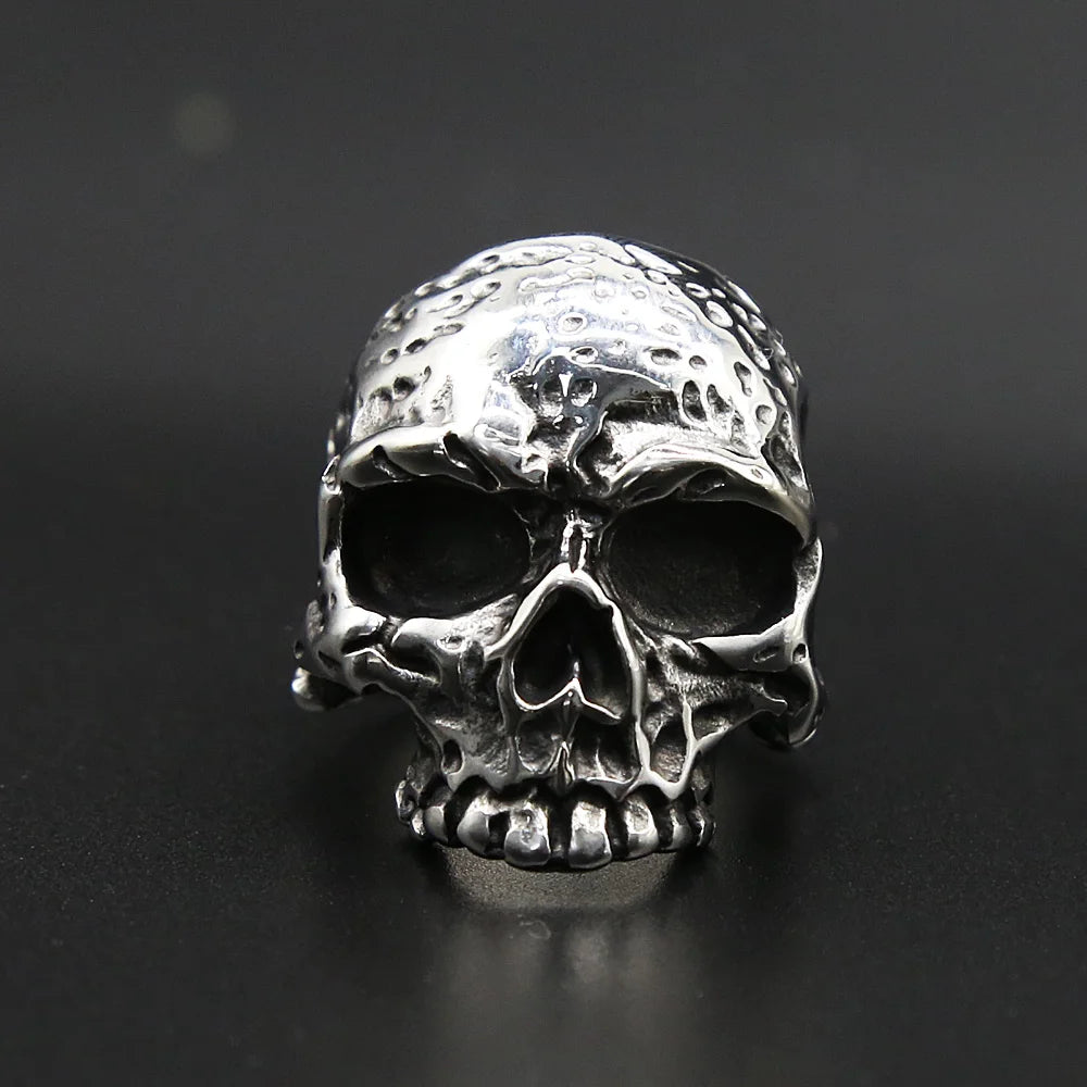 Gothic 316L Stainless Steel Skull Ring Jewelry Punk Retro Skull Biker Ring For Men Dropshipping Store