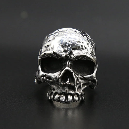 Carved Gothic Skull Ring — Stainless Steel