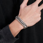 Men's Stainless Steel 16MM Keel Chain Bracelet For Man 8.46 Inches Vintage Old Silver Color Metal Jewellery Items