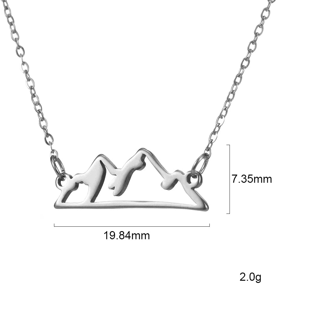My Shape Lightning Necklaces For Women Tooth Mountain Heart Stainless Steel Necklace Choker Fashion Jewelry Gifts For friend