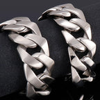 Man Bracelet In Stainless Steel Brushed Polished 26MM Wide Curb Link Chain Bracelets for Men Engraving Male Jewelry