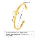 Cross Cuff Bangle Bracelet — Stainless Steel