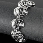 Steampunk Rock Skull Bracelet for Men In Waterproof Stainless Steel Skeleton Men's Bracelet Man Bike Jewelry Boys