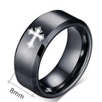 English Titanium Steel Christian Cross Bible Ring for Men and Women Personalized Ring Customize Ring Engraved Ring