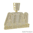 Iced Out Bling Letters ATM Addicted To Money Pendant Necklaces Gold Color AAA Zircon 5mm Tennis Chain Men's Hip Hop