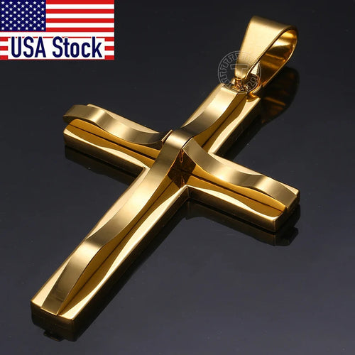 Cross Pendant Necklace — Two-tone