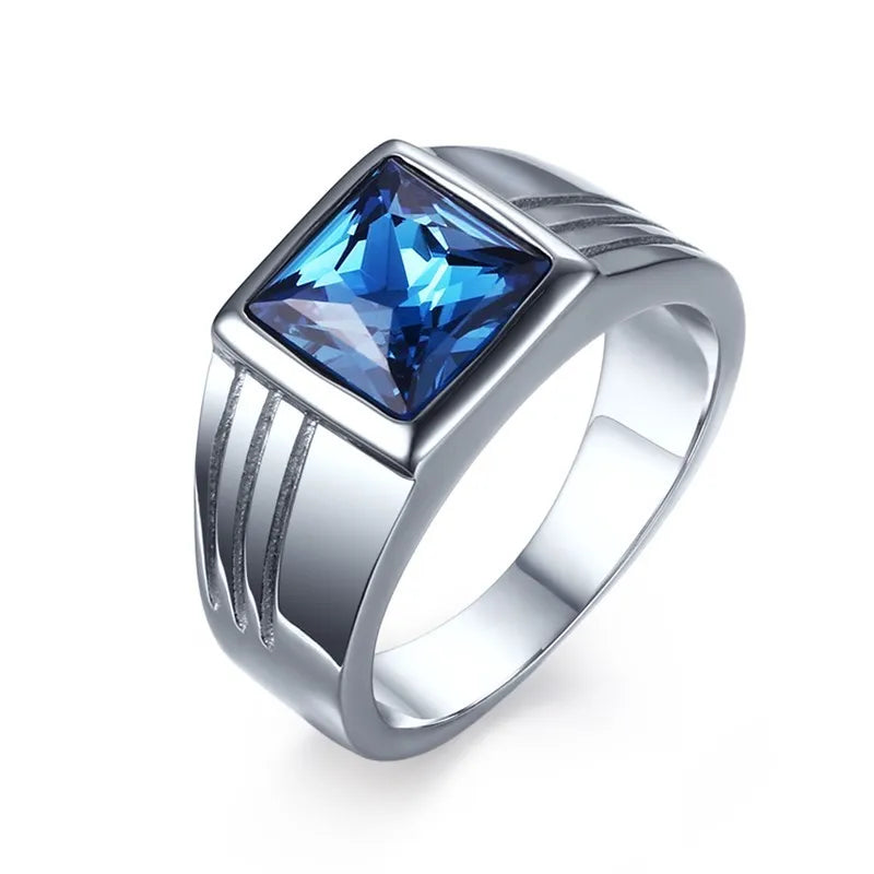 Vnox Stylish Signet Rings for Men, Male Pinky Ring with Black Square CZ Stone,Gold Color Stainless Steel Metal Jewelry