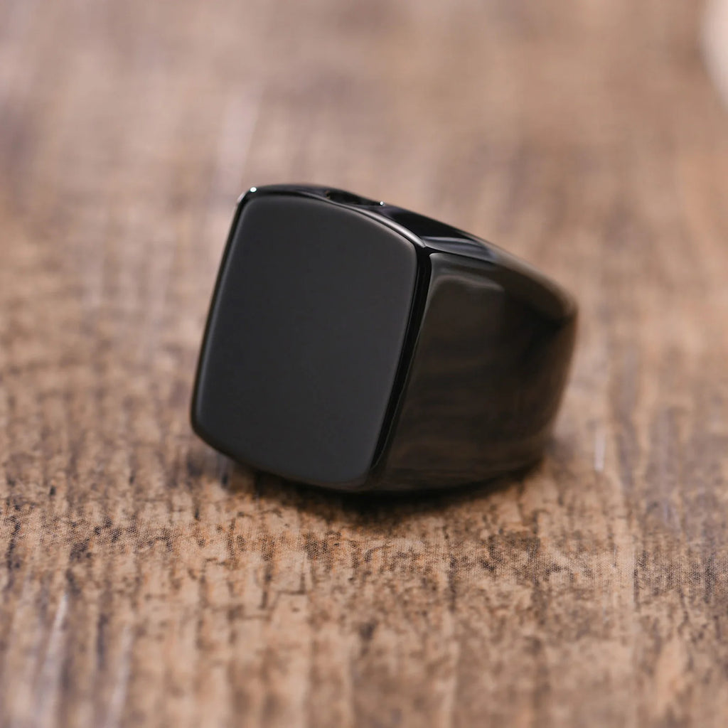 Black Urn Signet Keepsake Ring