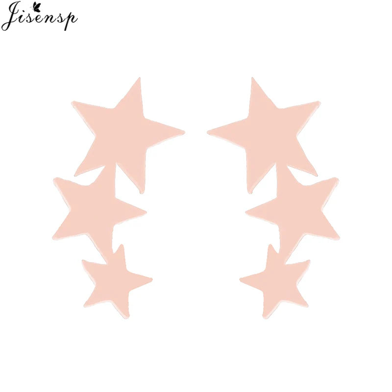 Punk Open Star Stud Earrings Everyday Wear — Stainless Steel