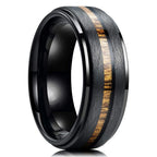 Fashion 8mm Silver Color Men Stainless Steel Ring Inlay Colorful Abalone Shell Rings For Men Women Wedding Band Jewelry Gifts