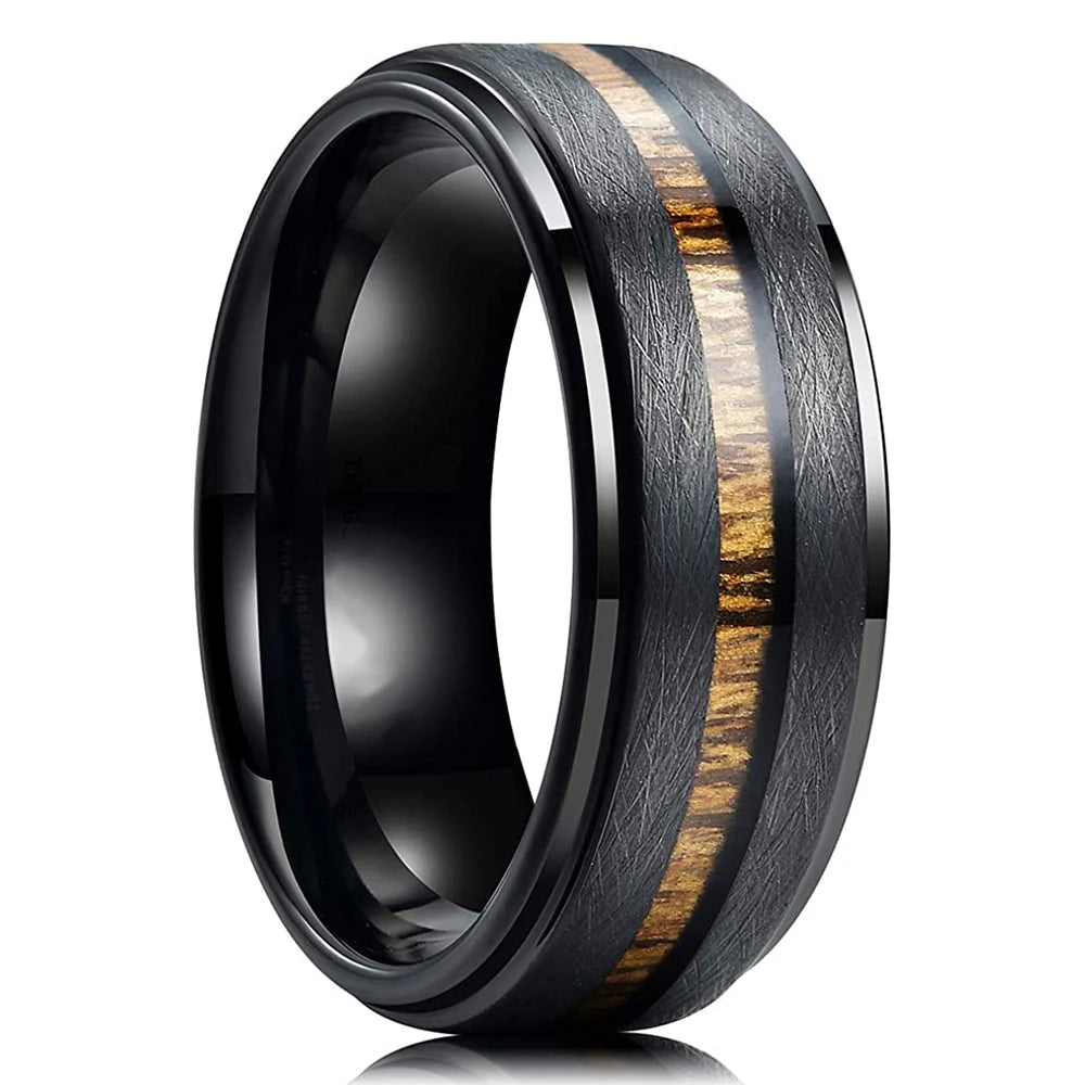 Fashion 8mm Silver Color Men Stainless Steel Ring Inlay Colorful Abalone Shell Rings For Men Women Wedding Band Jewelry Gifts