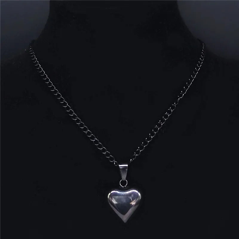 Gothic Heart Star Pendant Necklace — Stainless Steel