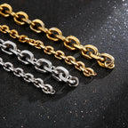 Kalen Gold/Silver Color O-Chain Geometric Stitching Necklace Men's Stainless Steel Jewelry Wholesale