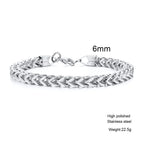 Stylish Stainless Steel Bali Foxtail Chain Bracelet for Men,Double Franco Link Chain Bracelets,Male Jewelry Gift for