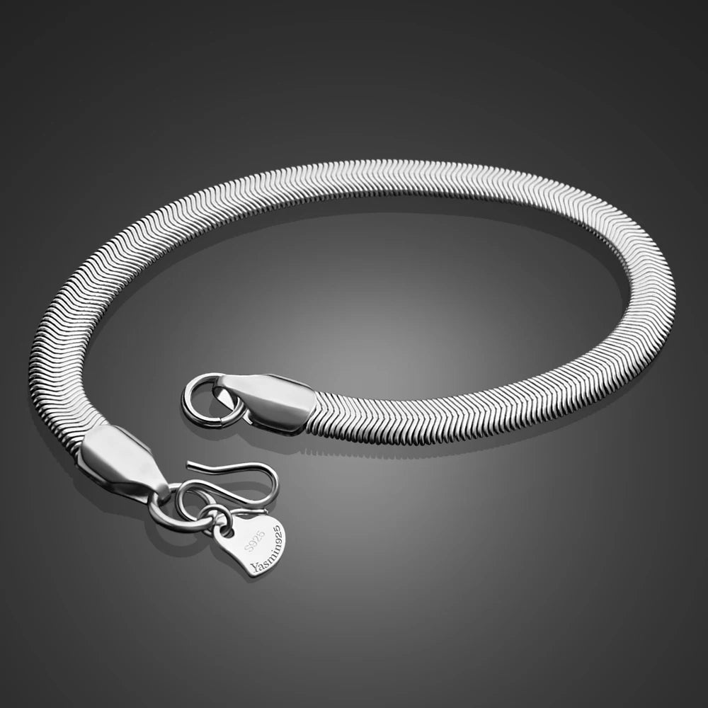 Vintage Snake Chain Bracelet & Necklace 6mm — Silver-Tone
