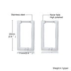 Minimal Rectangular Stud Earrings — Stainless Steel