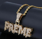 Hip Hop Rock Rapper Blessing Alphabet Pendant Necklace for Personality Men Fashion Street Trend Jewelry Accessories Gift