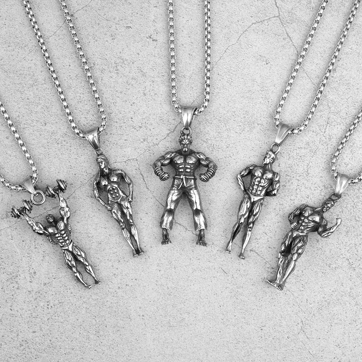 Fitness Gym Bodybuilding Boxing Gloves Stainless Steel Men Necklaces Pendants Chain for Boyfriend Male Jewelry Gift