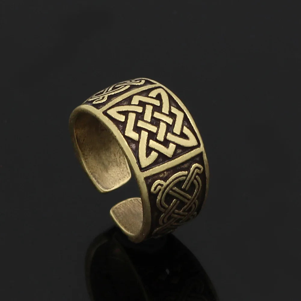 Antiquing Slavic Svarog Square Star Rus Amulet Goth Ancient Rings For Women Talisman Jewelry Pagan Men Ring