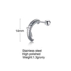 Spike Single Huggie Earrings — Stainless Steel