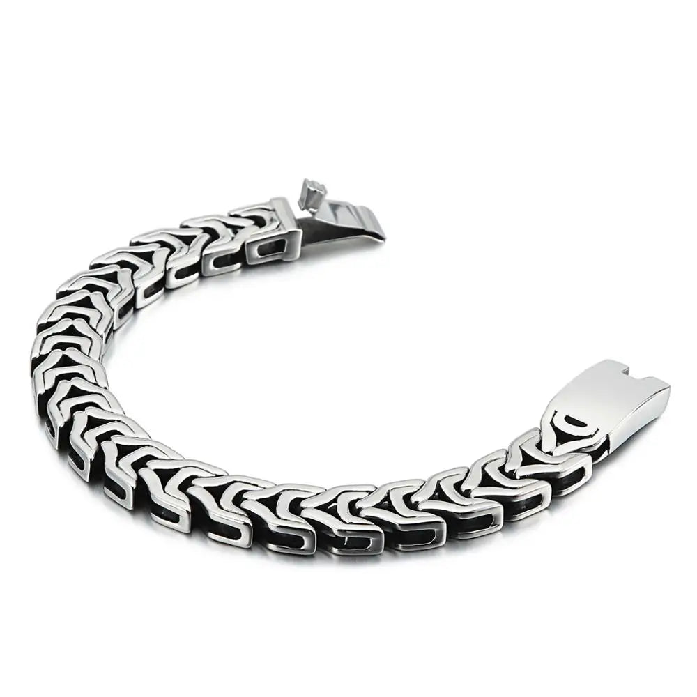 13mm Fashion Chain Bracelet For Men Stainless Steel Arrow Bracelets Silver Color