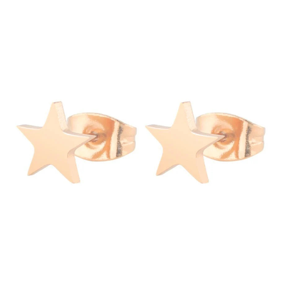 Punk Open Star Stud Earrings Everyday Wear — Stainless Steel