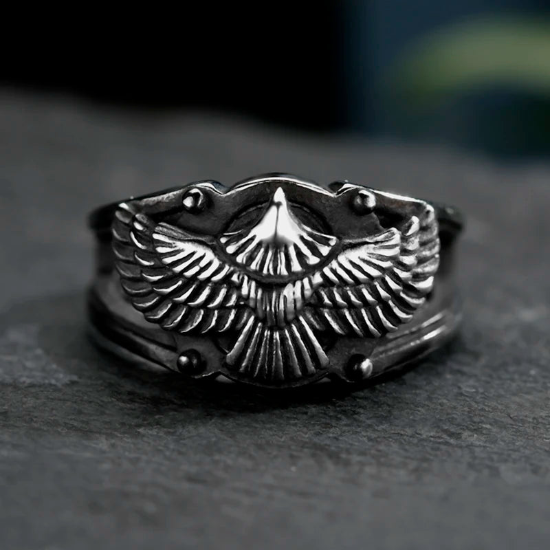 Stainless Steel Men Animal Rings Flying Eagle Punk Rock Personality for Male Boyfriend Jewelry Creativity Gift Anel Wholesale