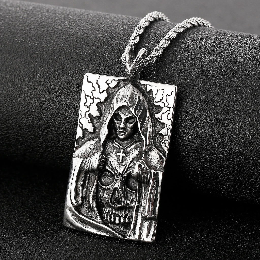 Masked Death Ghost Pendant Necklace — Stainless Steel