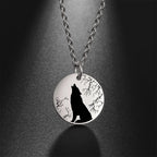 Wolf Moon Pendant Necklace — Silver