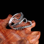 Titanium Steel Octopus Rings Gothic Deep Sea Monster Squid Finger Punk Tentacles Ring Adjustable Size Personality Jewelry Gift