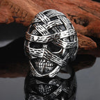 Ancient Egyptian Mummy Skull Ring For Men Punk Retro Egyptian Stainless Steel Biker Ring Hip Hop Rock Jewelry Store