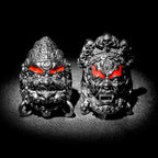 Tibetan Buddhist Raksha Deity Head Ring — Stainless Steel