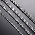 Keel Link Chain Stainless Steel Necklace for Men Women Braided Wheat Chain 2.5/3/4/5/6mm Daily Jewelry