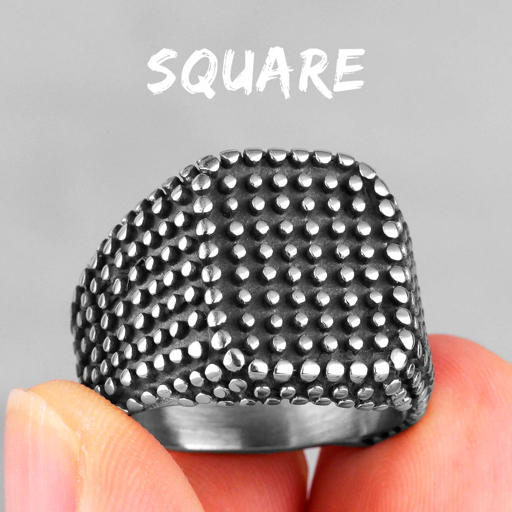 Retro Black Spot Geometry Skull Stainless Steel Mens Rings Simple for Male Boyfriend Biker Jewelry Creativity Gift