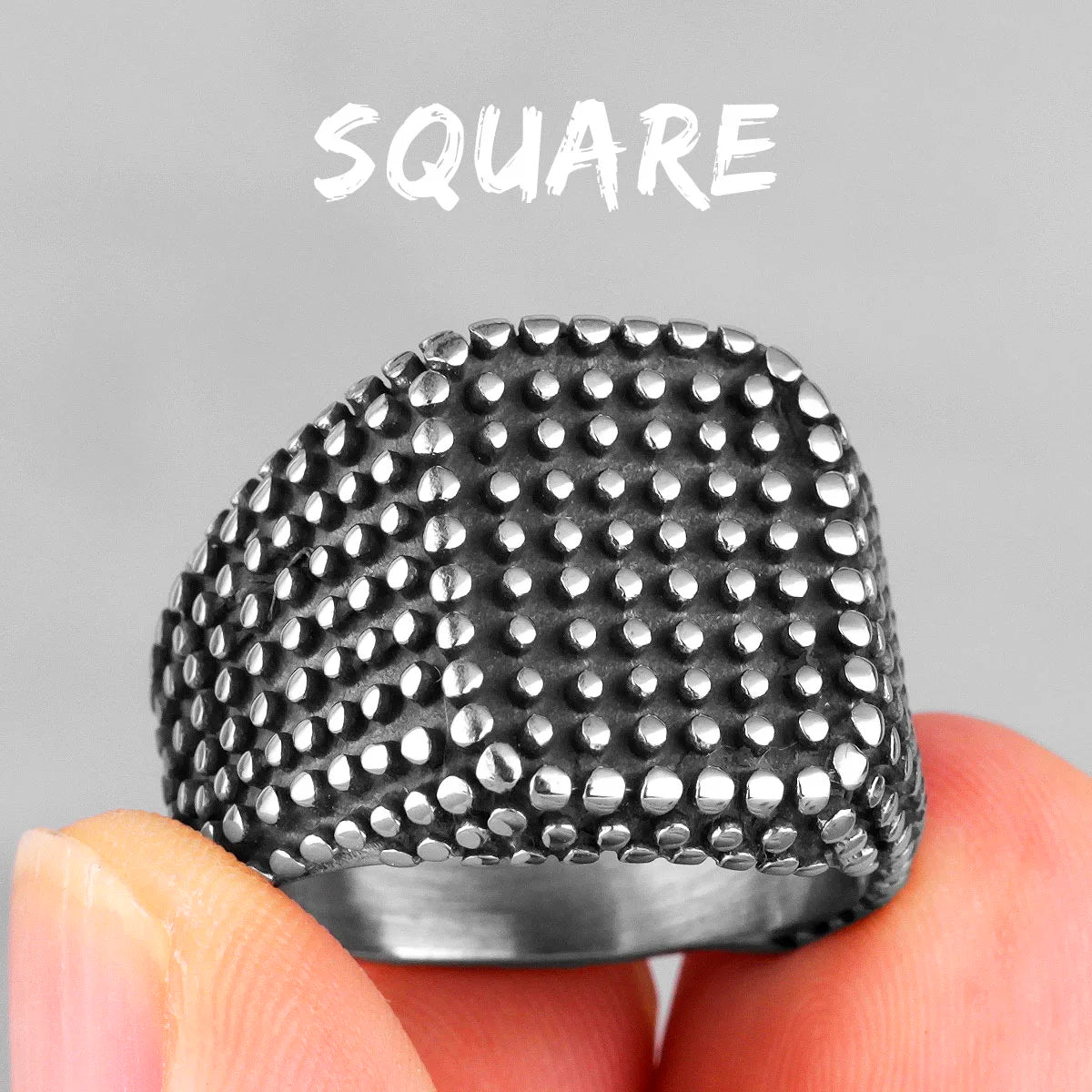 Retro Black Spot Geometry Skull Stainless Steel Mens Rings Simple for Male Boyfriend Biker Jewelry Creativity Gift