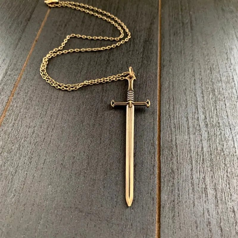 Sword Necklace Highlander Pendant Long Charm Katana Fantasy Warrior Creative Jewelry Blade Fashion Men Women Gift Gothic 2021 Ne