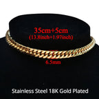 Punk Cuban Link Choker Necklace Collar Statement Chunky Stainless Steel Gold Color Thick Chain Necklace For Men Women Jewelry