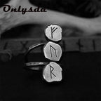 Odin Norse Rune Couple Ring — Stainless Steel