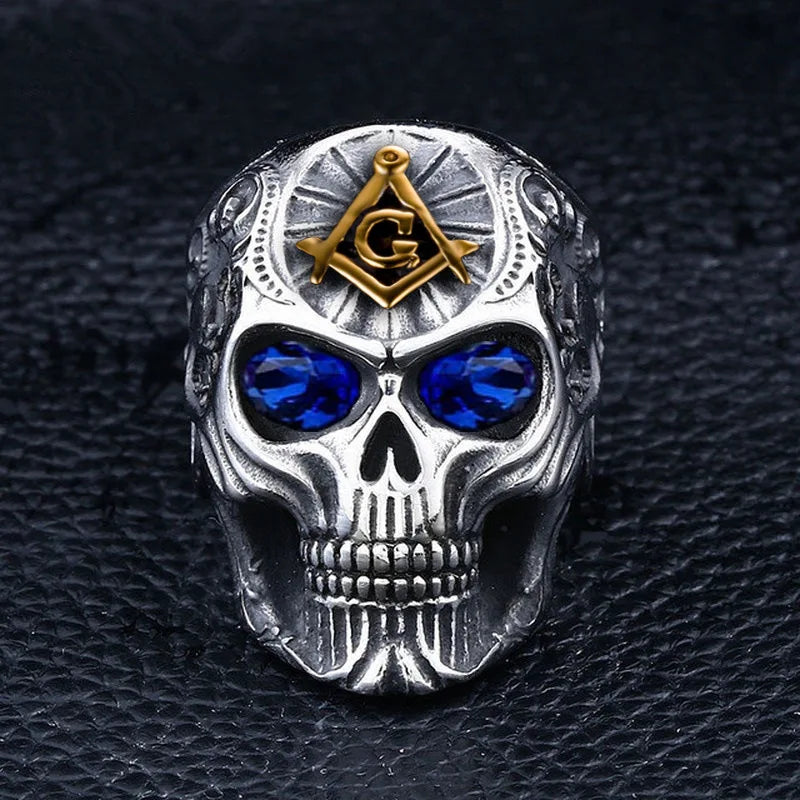 Iced Out Crystal Eye Skull Ring — Stainless Steel