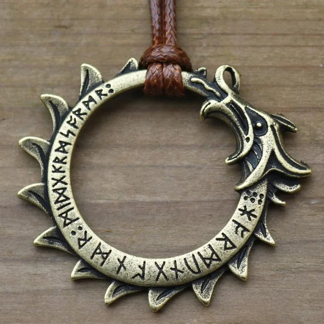 Slavic Norway Valknut with the Elder Futhark Runes Pagan Amulet Pendant Men Necklace Scandinavian Viking Jewelry