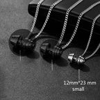 Barbell Fitness Pendant Necklace — Stainless Steel