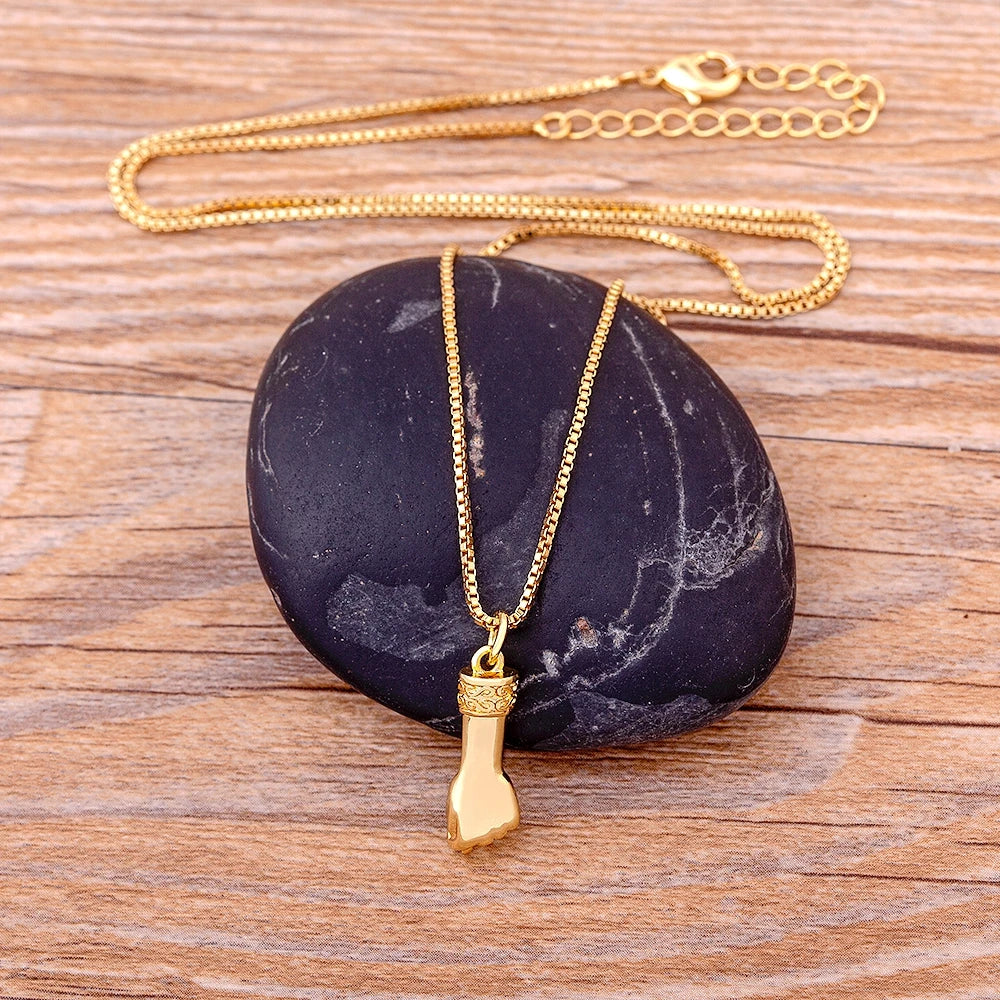 Nidin Hot Fashion Retro Lightning Necklace Women Men Hip Hop Party Accessories Gesture Pendant Birthday Jewelry Gift Wholesale