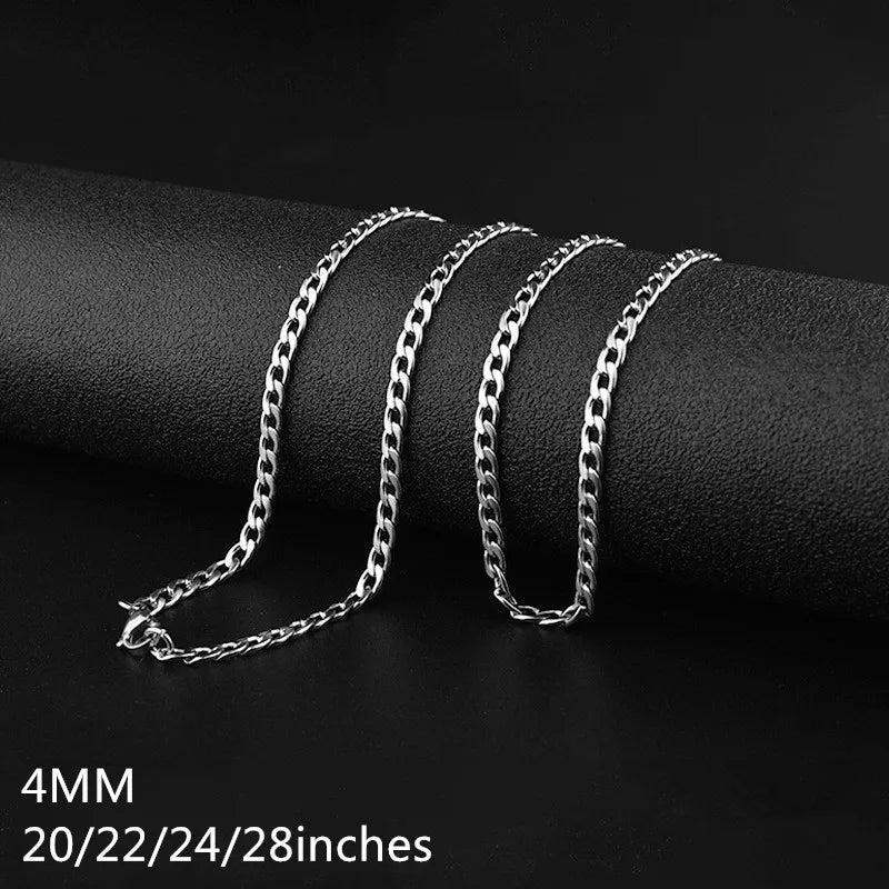 Minimal Link Chain Necklace 4mm — Stainless
