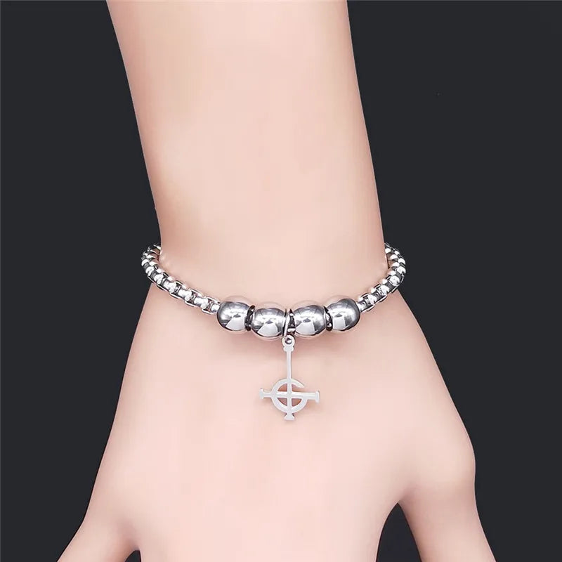 Band Beaded Bracelet — Stainless Steel
