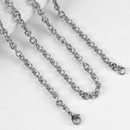 1.5/2/2.5/3/4/4.5mm Stainless Steel Cross O Chain Stainless Stele Rolo Necklace For Women Men DIY Jewelry Thin Bracelet Necklace