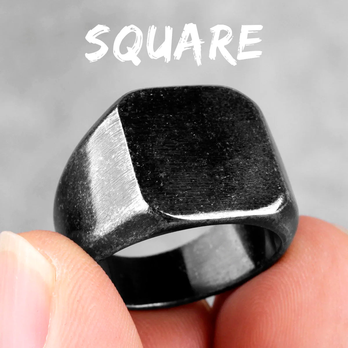 Simple Punk Retro Black Stainless Steel Mens Rings for Women Couple Lover Boy Girlfriend Biker Jewelry Creativity Gift